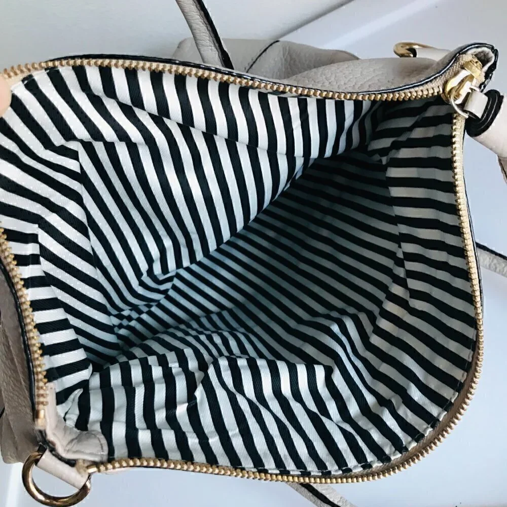 Kate Spade Southport Avenue Carmen Beige Leather Satchel Shoulder Bag